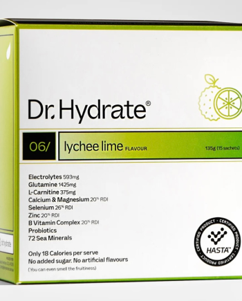Dr Hydrate Electrolytes Powder | Electrolytes - Lychee Lime [15 Serves]