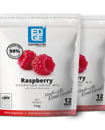 Edge Electrolytes Powder | 2 Pack - Raspberry [2 x 12 Single Serve Sachets]