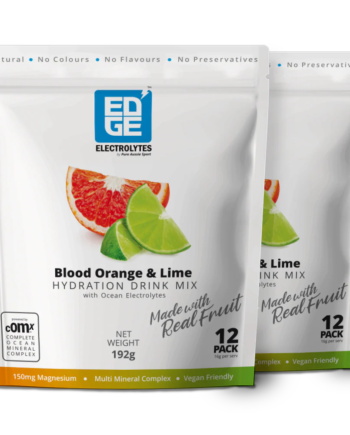 Edge Electrolytes Powder | 2 Pack - Blood Orange & Lime [2 x 12 Single Serve Sachets]